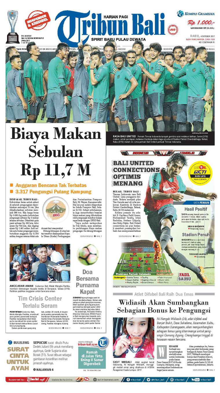 Tribun Bali Newspaper 04 October 2017 - Gramedia Digital