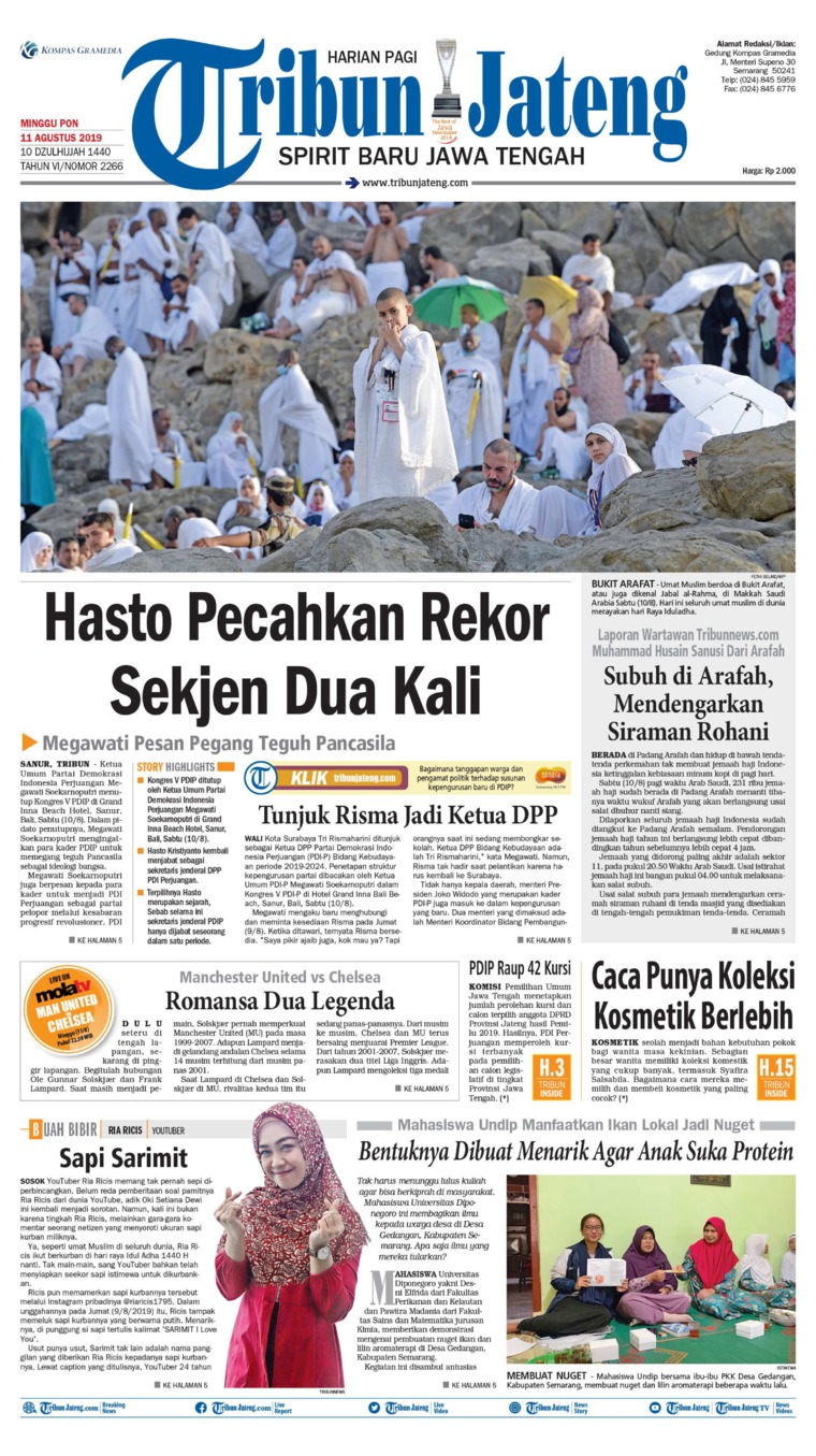 Tribun Jateng Newspaper 11 August 2019 Gramedia Digital