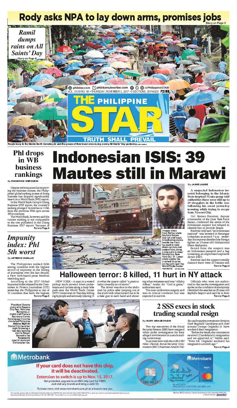 Jual Koran The Philippine Star 02 November 2017 Gramedia Digital Indonesia