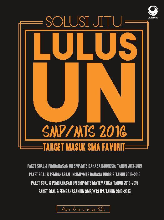 Solusi Jitu Lulus Un Smp Mts 2016 Book By Avni Khairunnisa