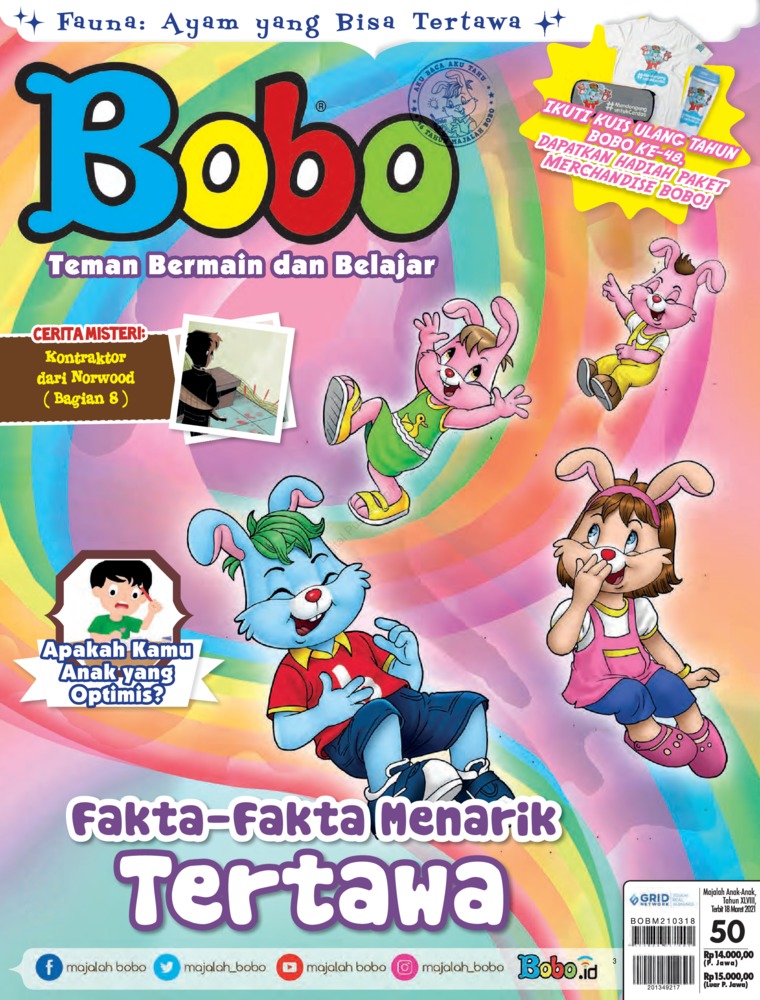 Cover Majalah Bobo Fakta-Fakta Menarik Tertawa