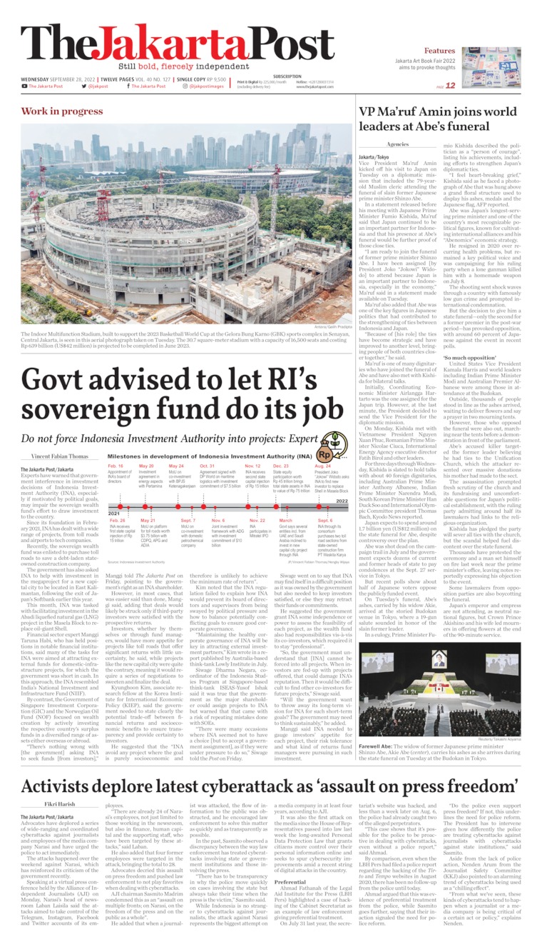 Jual Koran The Jakarta Post 28 September 2022 - Gramedia Digital Indonesia