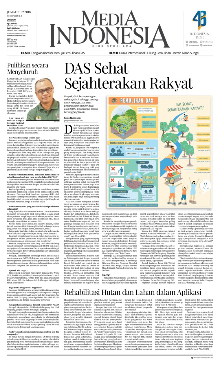 Media Indonesia Newspaper 21 December 2018 Gramedia Digital