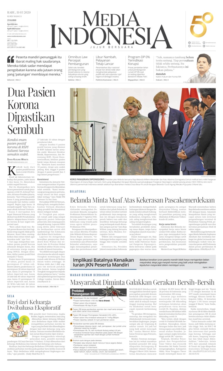Media Indonesia Newspaper 11 March 2020 Gramedia Digital