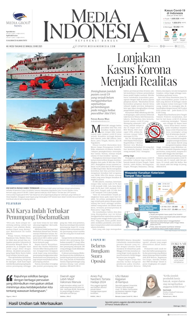 Media Indonesia Newspaper 30 May 2021 Gramedia Digital