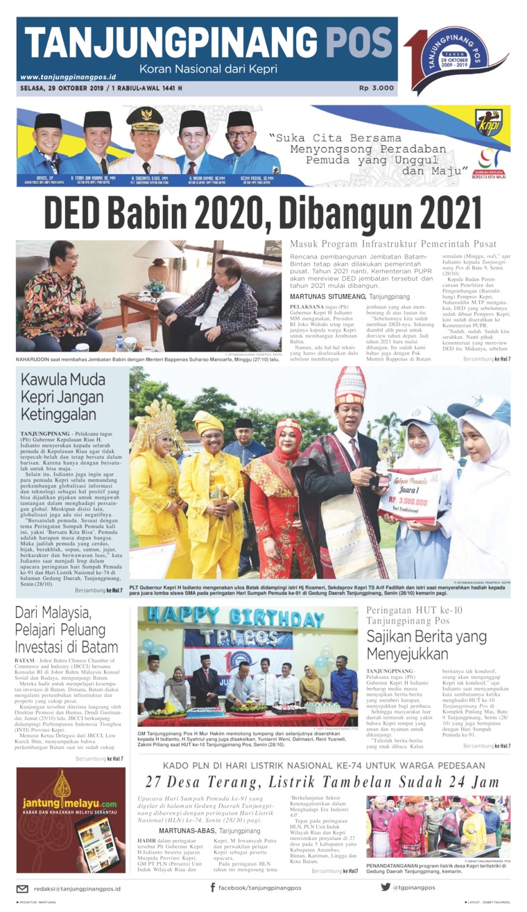 Tanjungpinang Pos Newspaper 29 October 2019 Gramedia Digital
