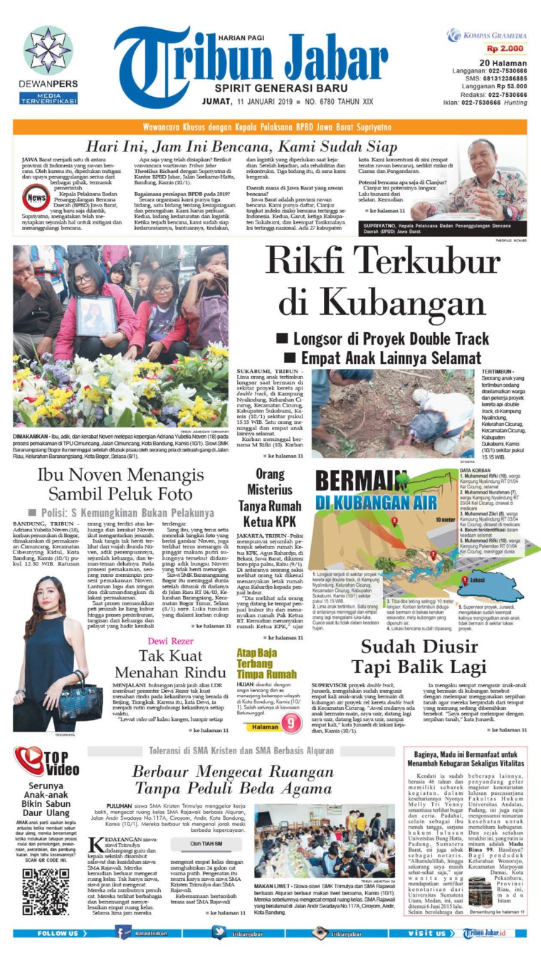 Tribun Jabar Newspaper 11 January 2019 Gramedia Digital