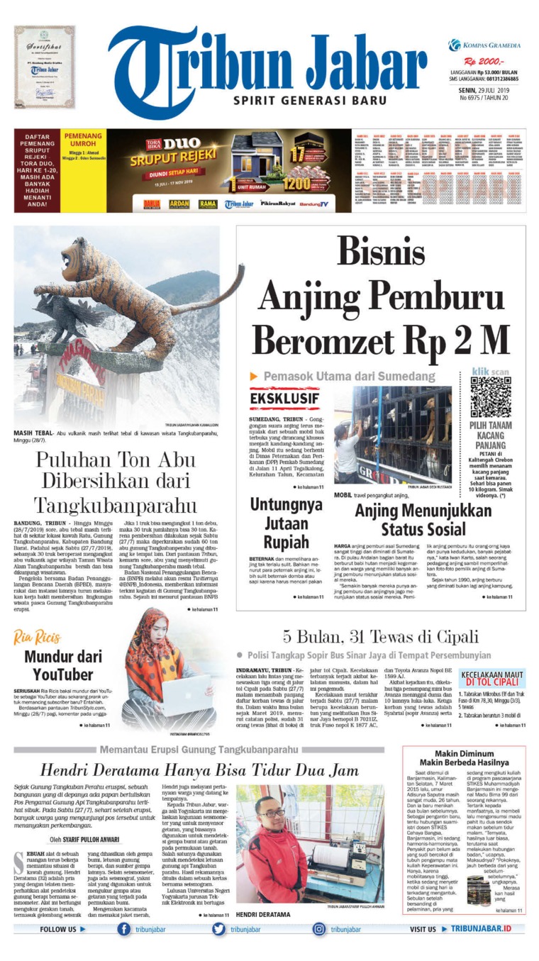 Tribun Jabar Newspaper 29 July 2019 Gramedia Digital