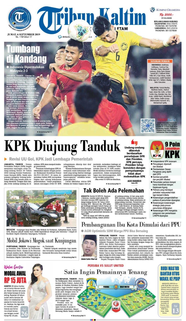 Jual Koran Tribun Kaltim 06 September 2019 Gramedia Digital Indonesia
