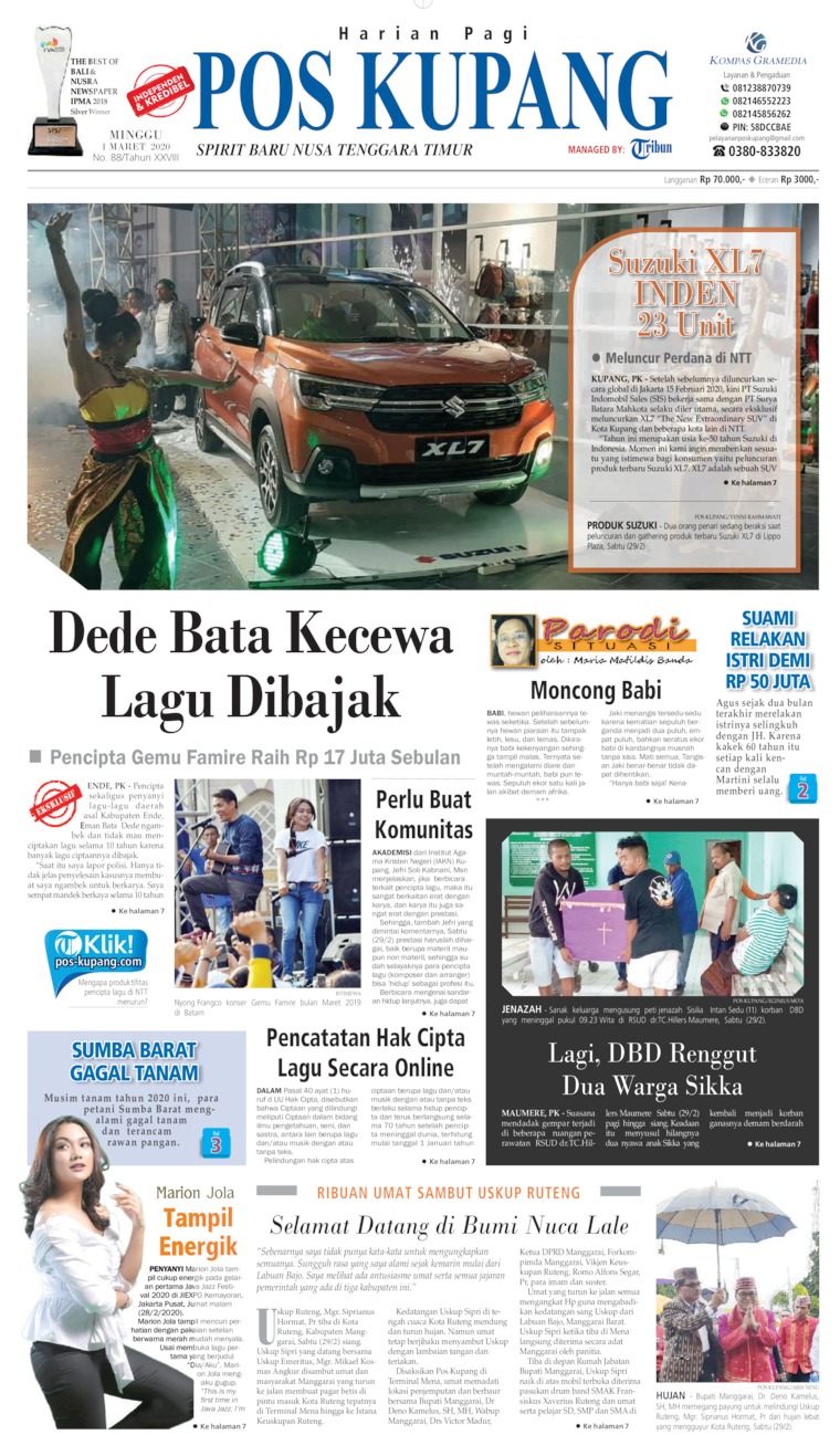 Pos Kupang Newspaper 01 March 2020 Gramedia Digital