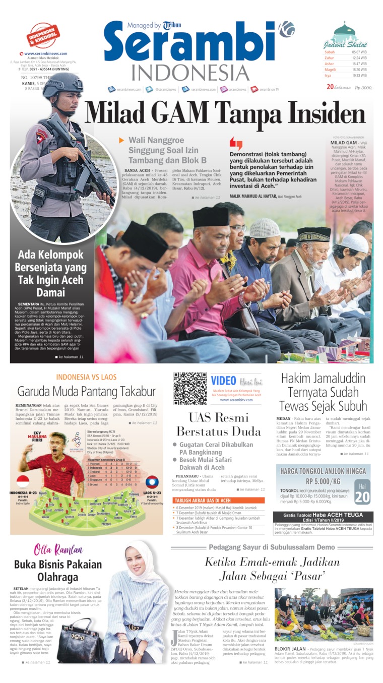 Serambi Indonesia Newspaper 05 December 2019 Gramedia Digital