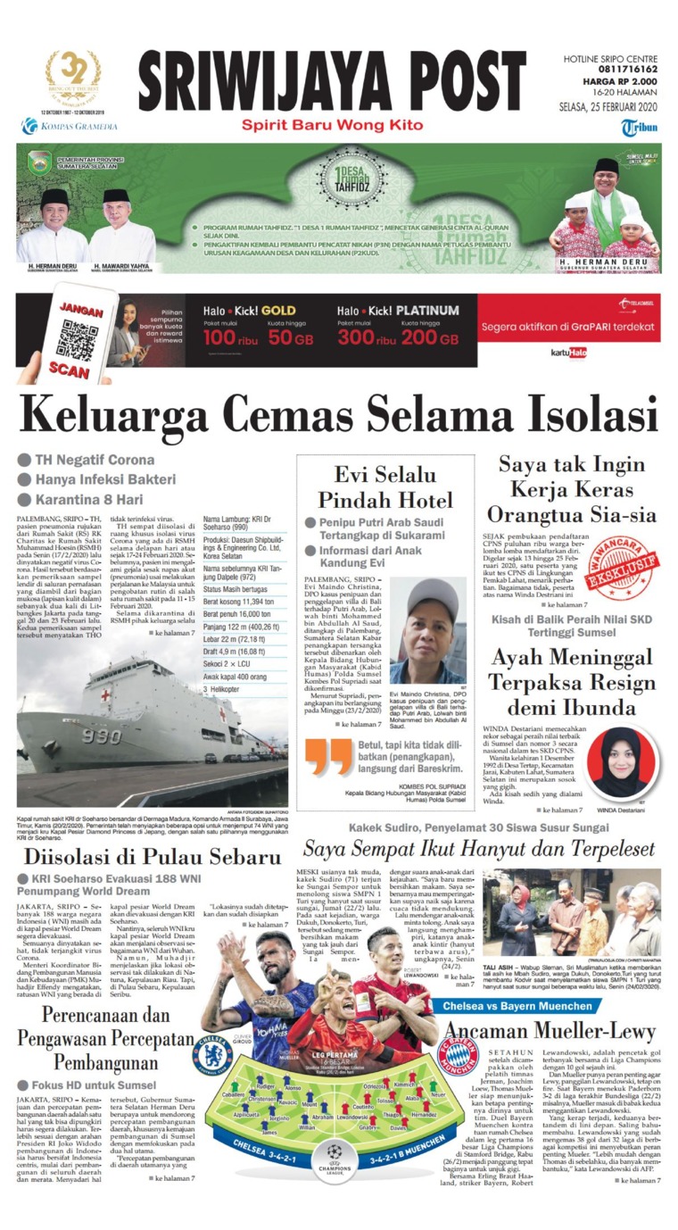 Sriwijaya Post Newspaper 25 February 2020 Gramedia Digital