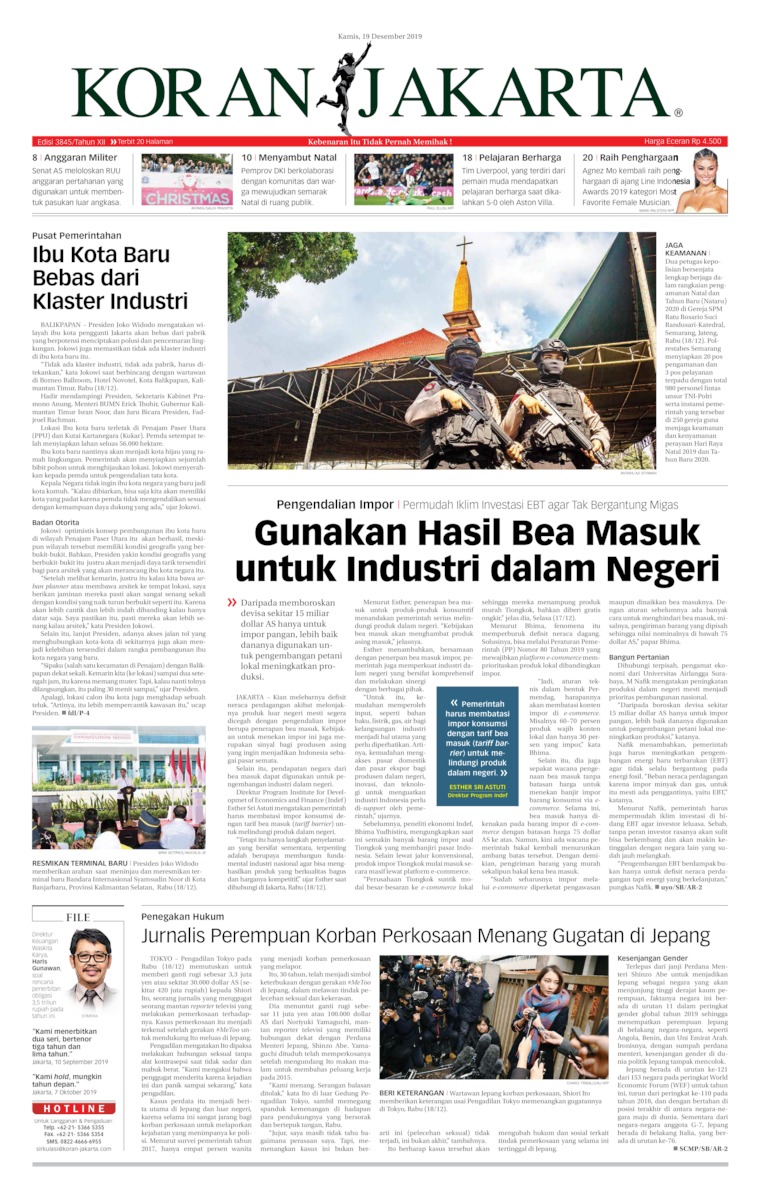 Koran Jakarta Newspaper 19 December 2019 Gramedia Digital