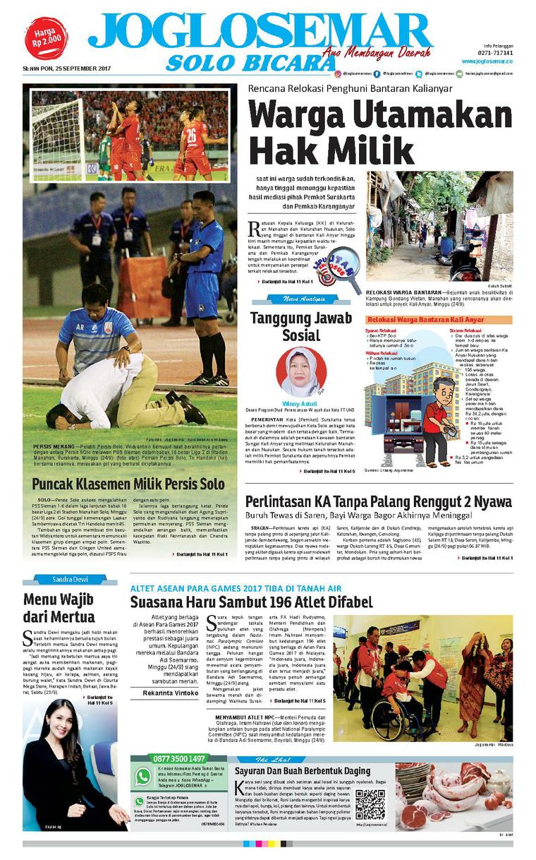 Joglo Semar Newspaper 25 September 2017 Gramedia Digital