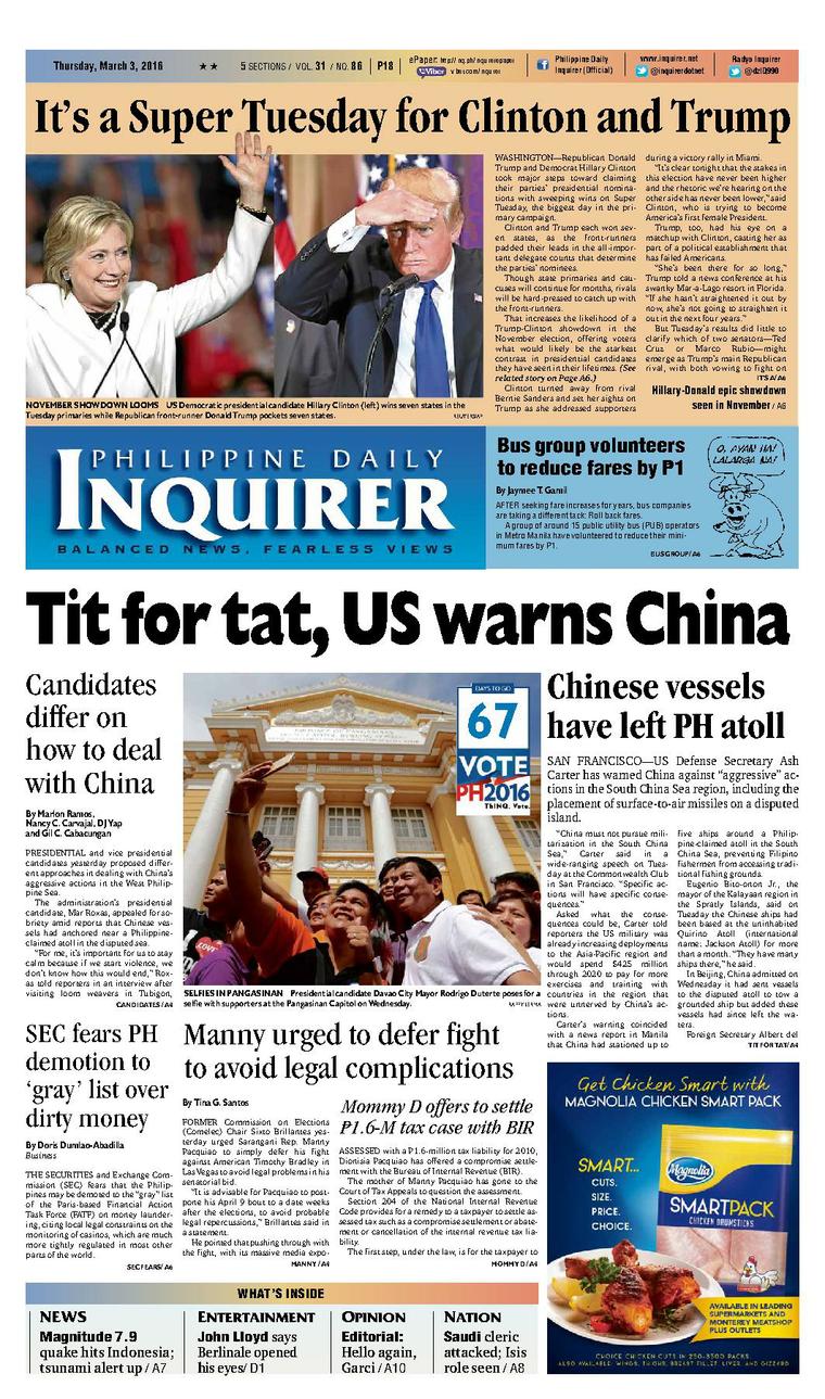 Newspapers philippine daily Philippine Daily