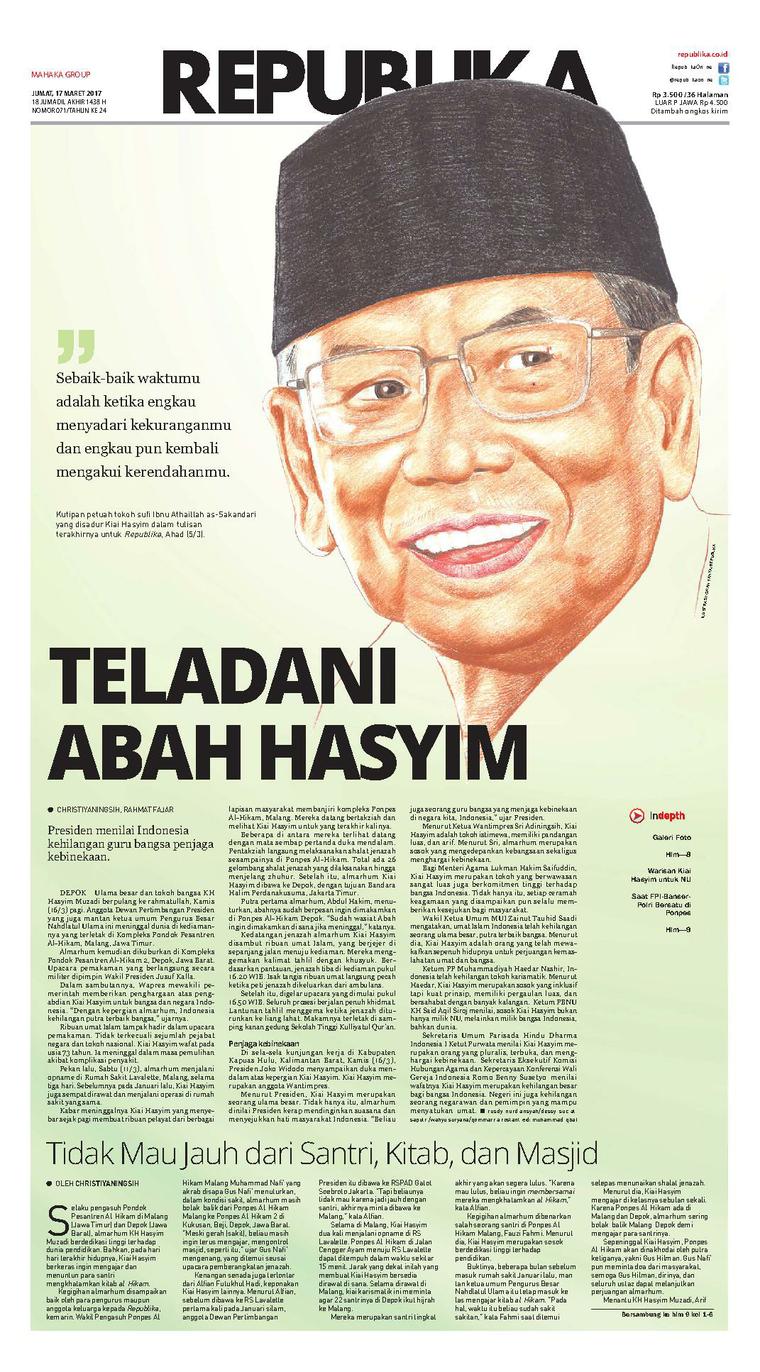 Koran Republika Newspaper 17 March 2017 - Gramedia Digital